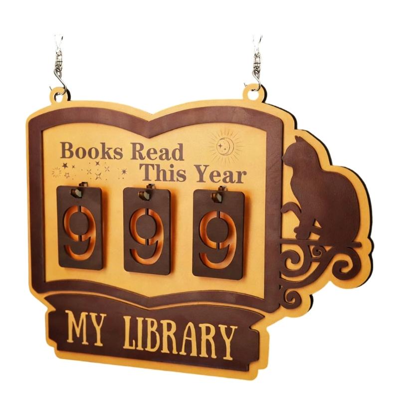 Bücherregal Dekorationen Buch Lesezähler für dieses Jahr, Herausforderungsgeschenk für Buchliebhaber, Interessantes Hängedekoration für Heimbibliothek