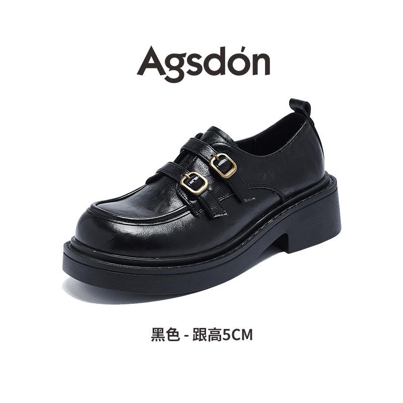 

Лоферы на платформе Augustine женские 2025 лето новая обувь маффин британский стиль коричневые туфли из маленькой кожи jk одинарная обувь 40