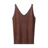 Top Estivi da Donna a Bretelle Scollo a V Senza Maniche Vestibilità Ampia Pullover Top Seta Lucida Brillante Tinta Unita Parte Inferiore Streetwear