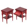 1:12 Dollhouse Bedside Table Wooden Miniature Night Table Furniture Accessories Mahogany Colour