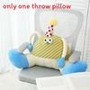 Cartoon Monster Plush Cushion With Soft Sherpa Cover For Lounge And Bed Decor