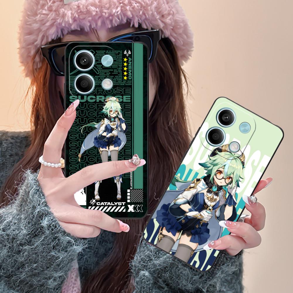 Game GI Sucrose Matte TPU Mobile Phone Case for Xiaomi Redmi 15 14 13 12 A5 3 2 1 C Plus 4G 5G Colorful Printing Cover