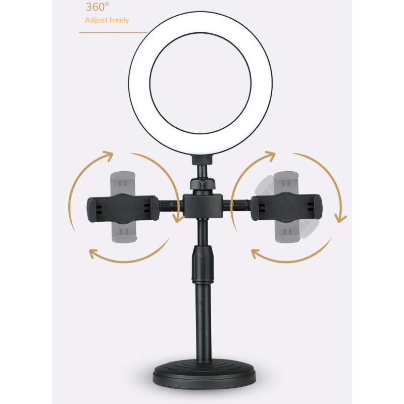 Dual-Camera Fill Light Stand Professinonal Fill Light 3Cct/Rgb With Tripod & Phone Holder For Live Streaming one size