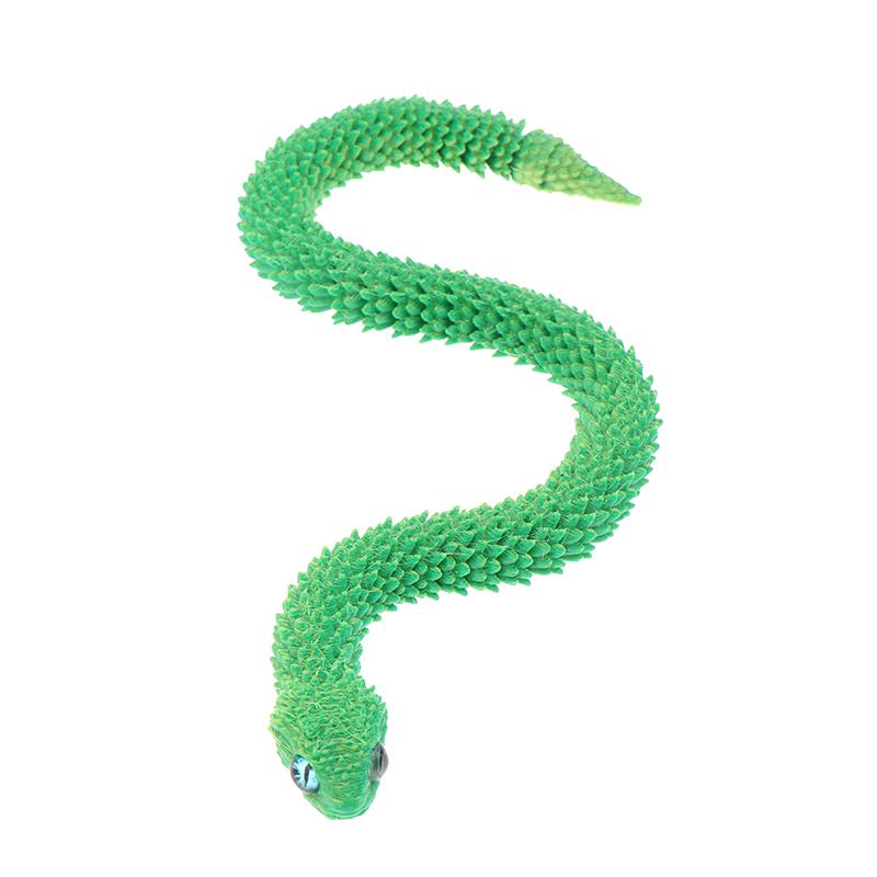 1PC Gifts For Children 3D Printed Snake Simulation Snake Figurine Flexible Joints Office Desk Toy Home Office Decor Ornament