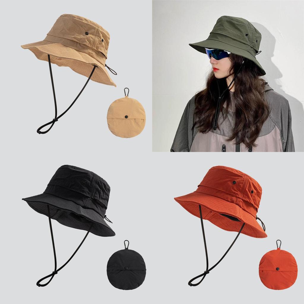 Outdoor Sun Protection Hat With Wide Brim Nylon Foldable For Men And Women