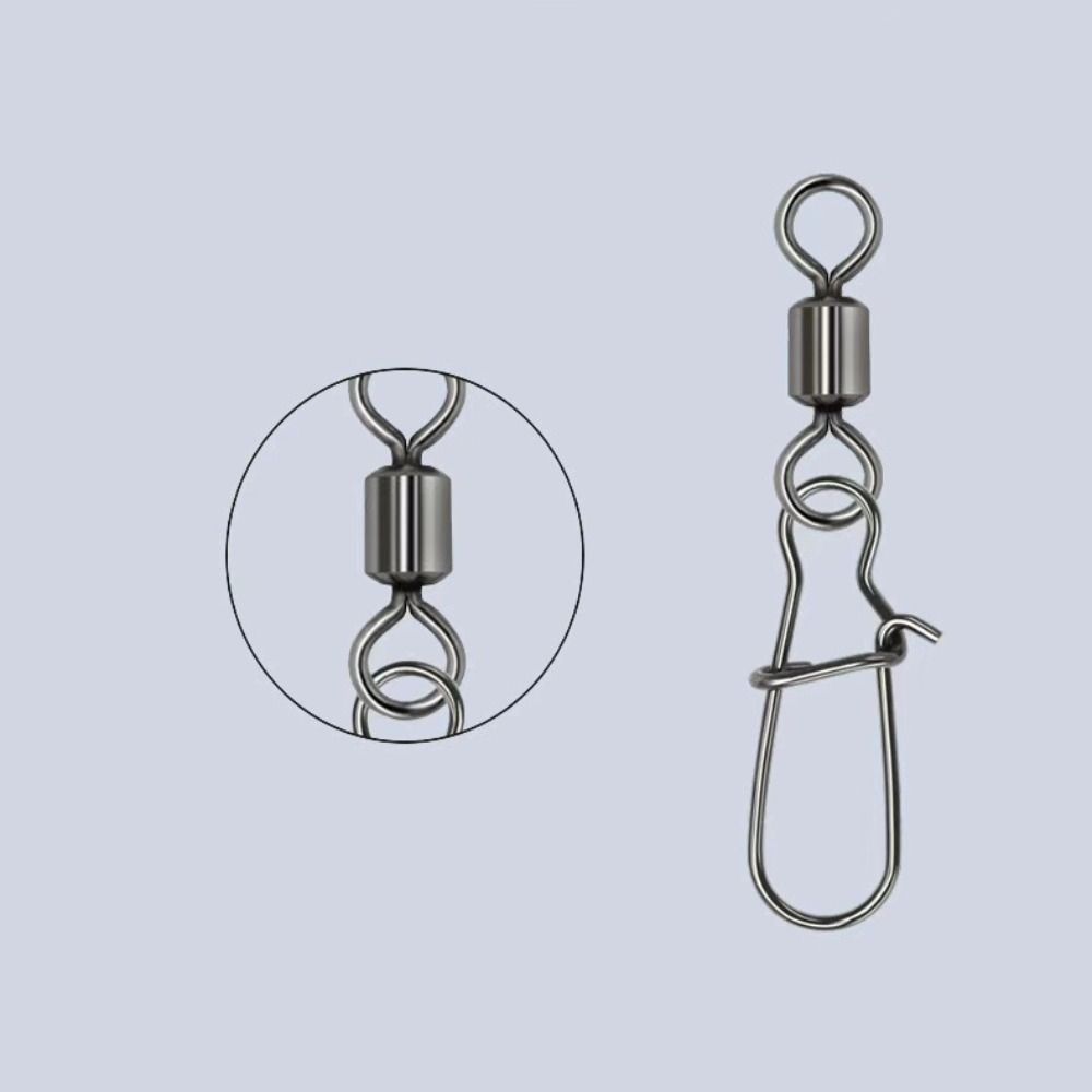 50pcs/100pcs Tackle Buckle Swivel Snap Connector Fishing Connector Pin Bait Terminal Fishing Tackle