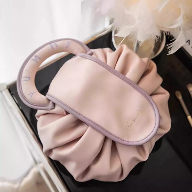 Portable Makeup Bag For Daily Use Women Large Capacity Travel Toiletry Bags Drawstring Cosmetic Storage Pouch