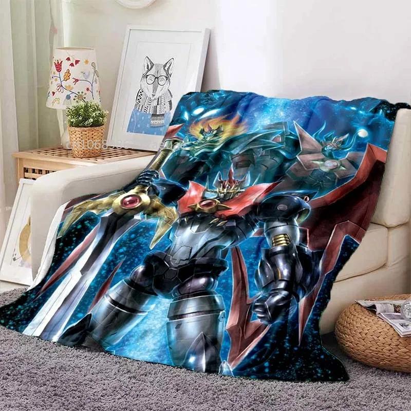 Mazinger Z UFO Robot Grendizer Flannel Blanket Cartoon Anime Children Soft Cover Lightweight Bed Sofa Chair Blanket