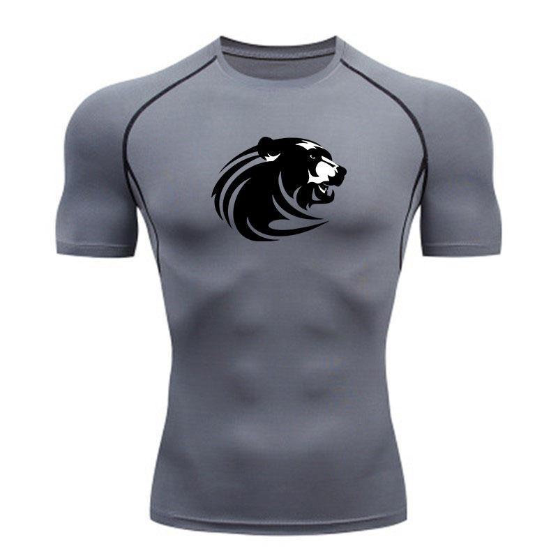 Men's Breathable Compression Athletic T-Shirt, Stylish Bear