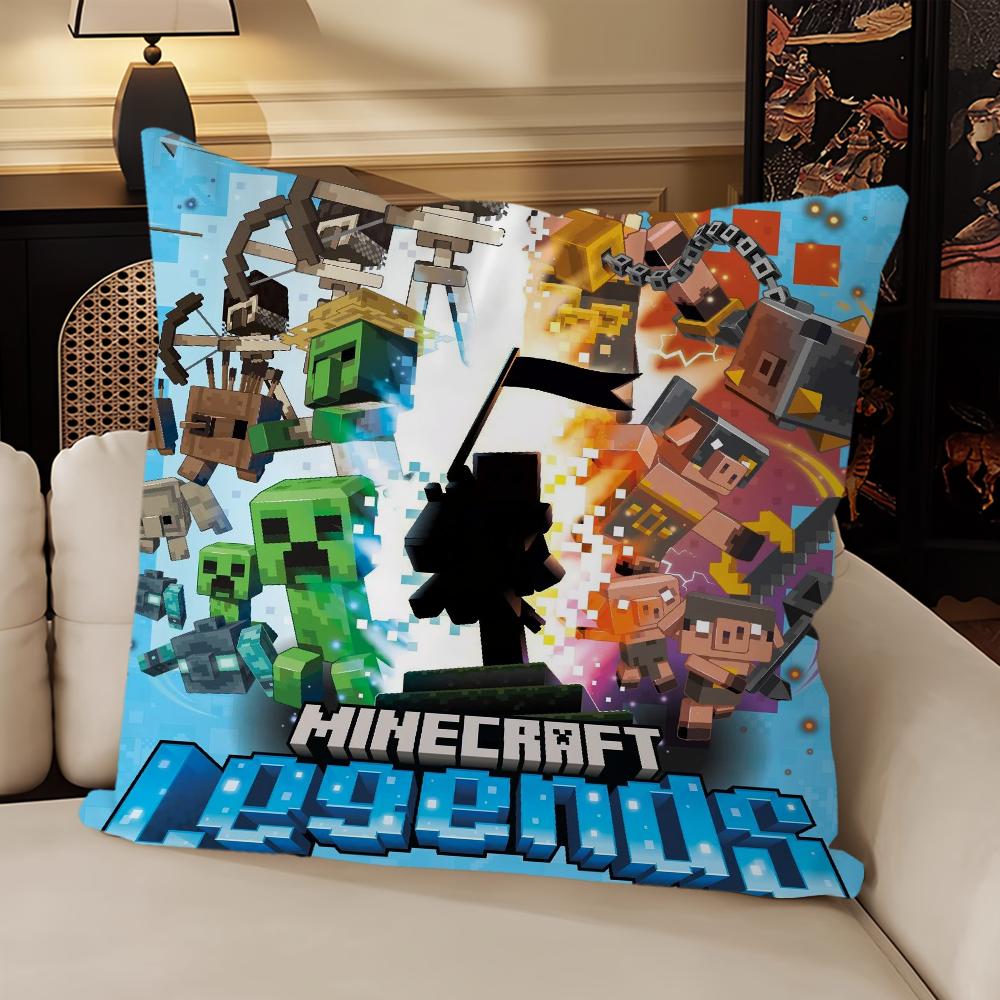Classic Game Sofa Living Room Bedroom Headboard Backrest Cushion Square Cushion Nap Time M-Mine Block C-Crafts Pillow Case