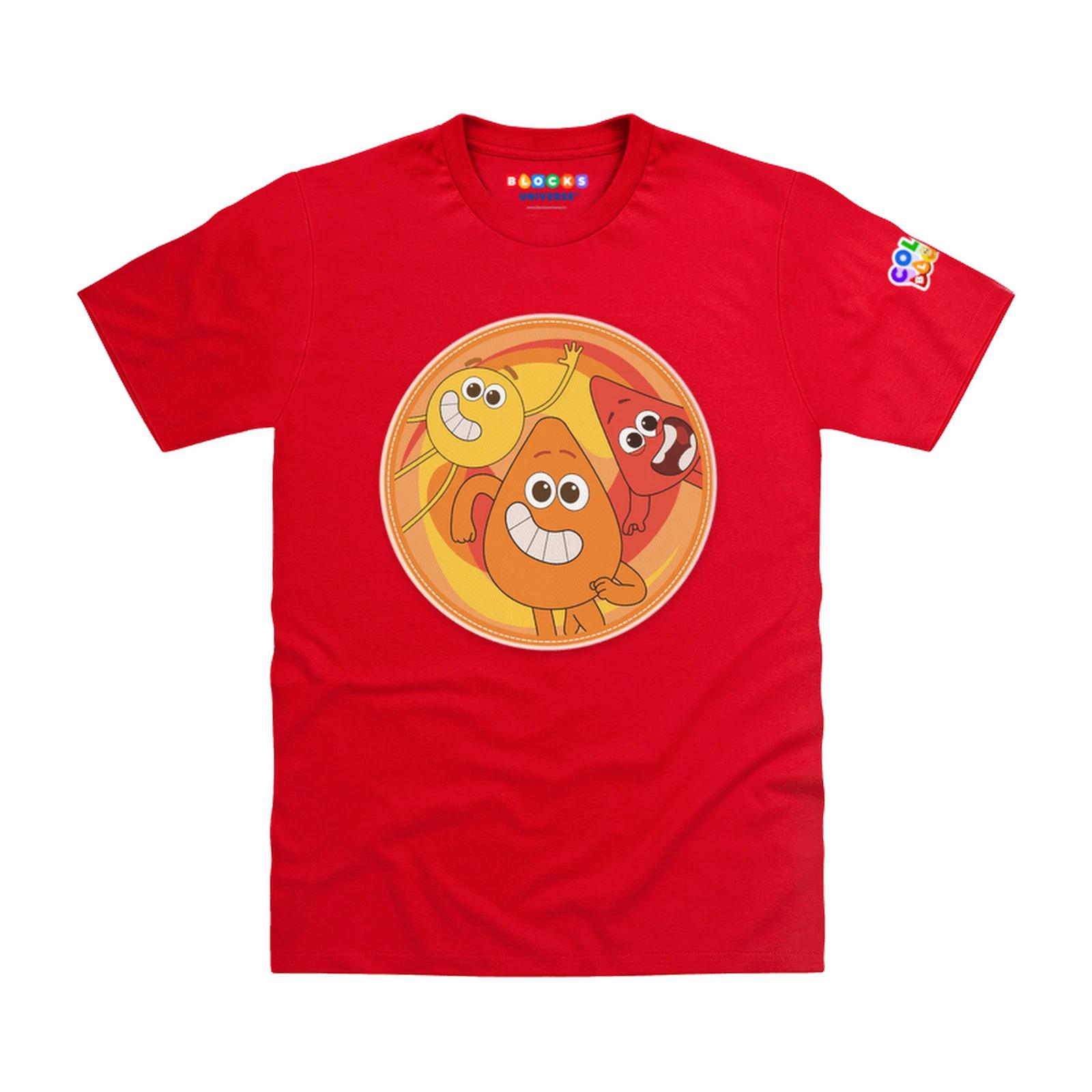 Officially Licensed Colourblocks Mix - Red, Orange, Yellow Kids T-Shirt 120