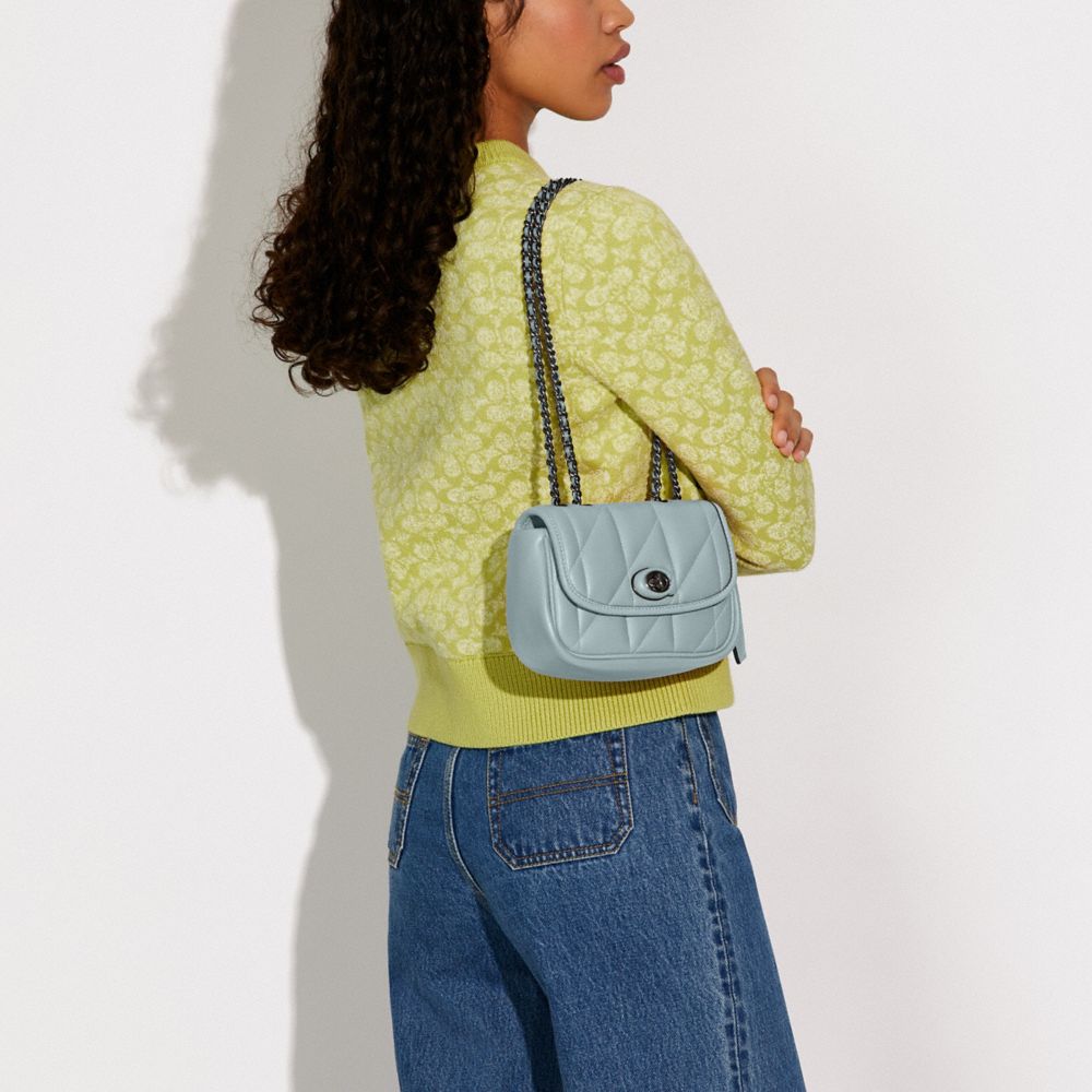 Coach Pillow 20 Chain Link Turnlock Crossbody Bag Women Bags Light-Blue CA086-V5AQU