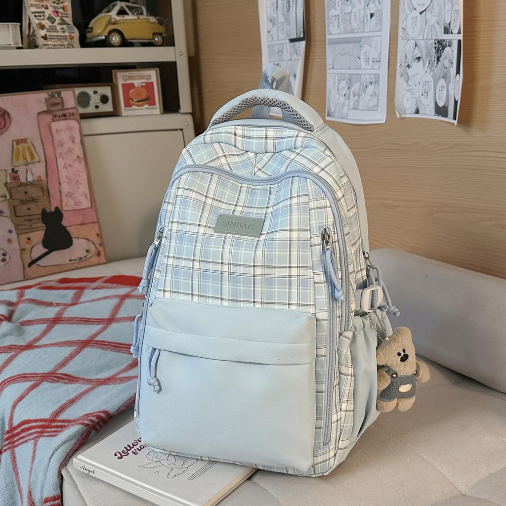 Schoolbag Japanese Niche Schoolbag Plaid Versatile Girl College Style Backpack Junior High School Student Sweet High-value Backpack