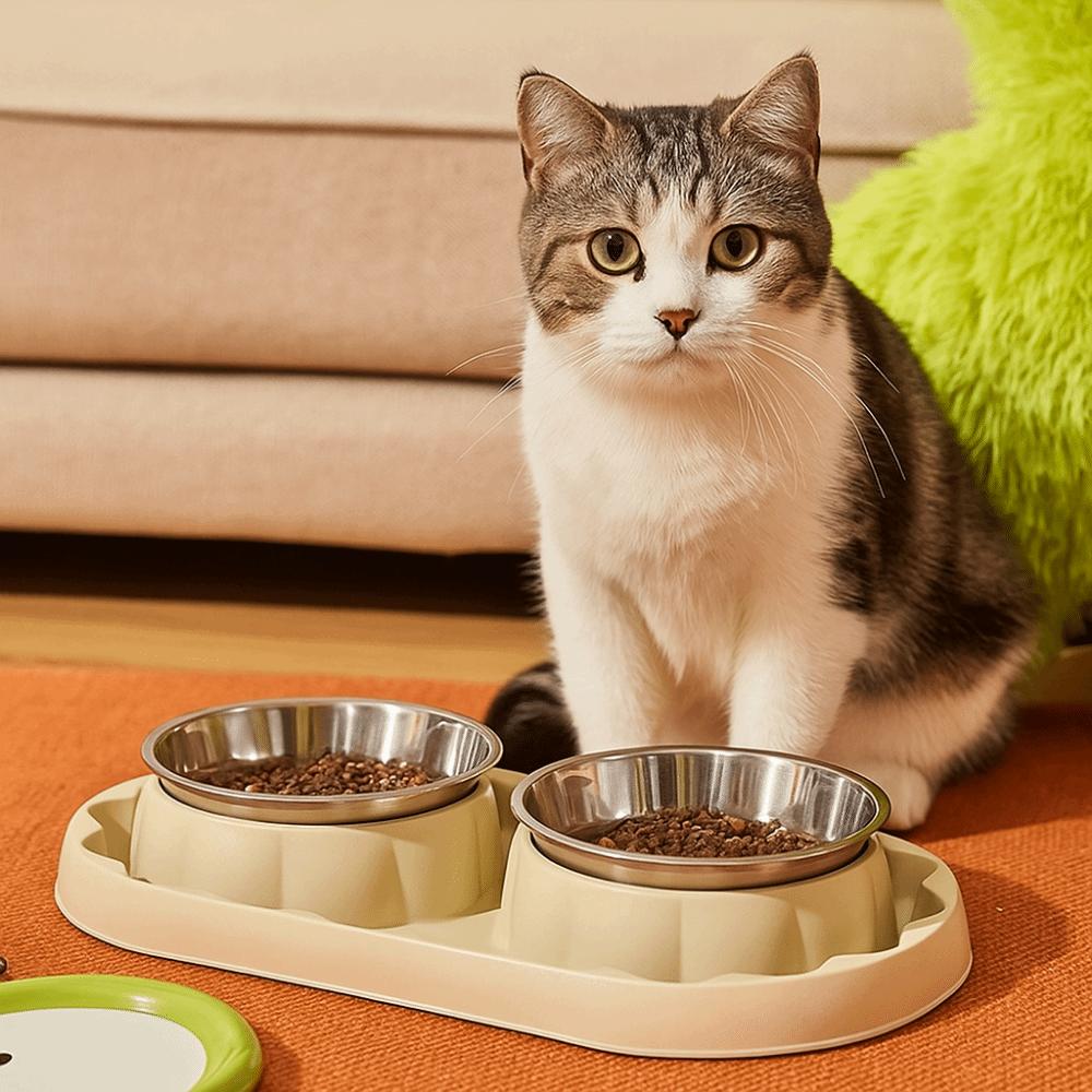 Stainless Steel Pet Food Bowl Leakproof Pet Dog Feeder Simple Dog Food Dispenser  For Cats Dogs