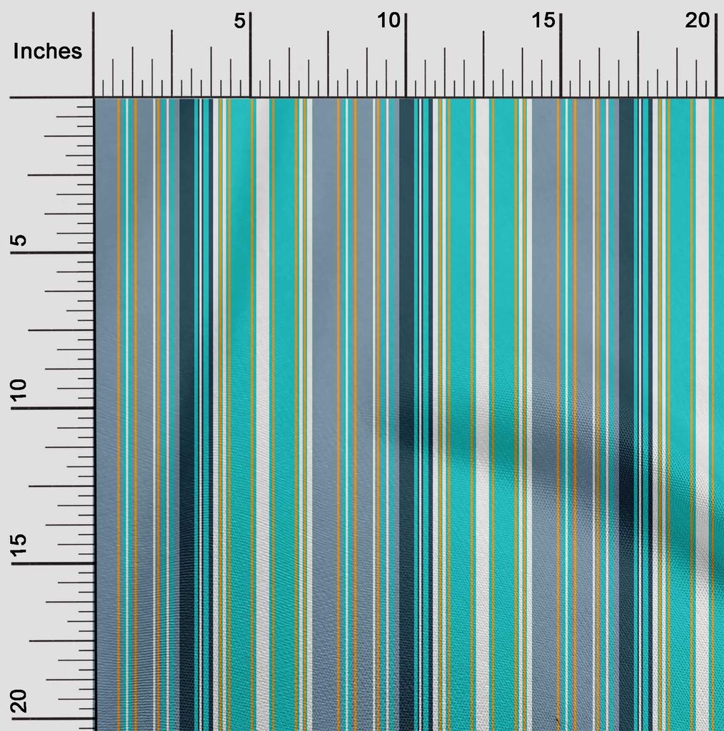 oneOone Cotton Flex Fabric Multicolor Stripe Fabric Prints By Yard 40 Inch