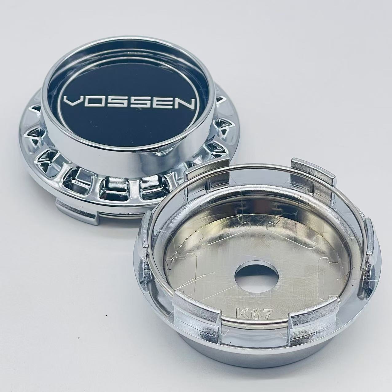 

4pcs/Set 67mm Car Wheel Center Cap Hub Rim Cap For 45mm VOSSEN Styling Emblem Badge Sticker Styling Accessories VOSSEN Badge&4pcs K67mm Cap