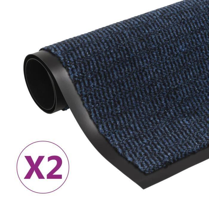 Paillasson - VIDAXL - Rectangulaire - Bleu - 60 x 90 cm - Synthétique