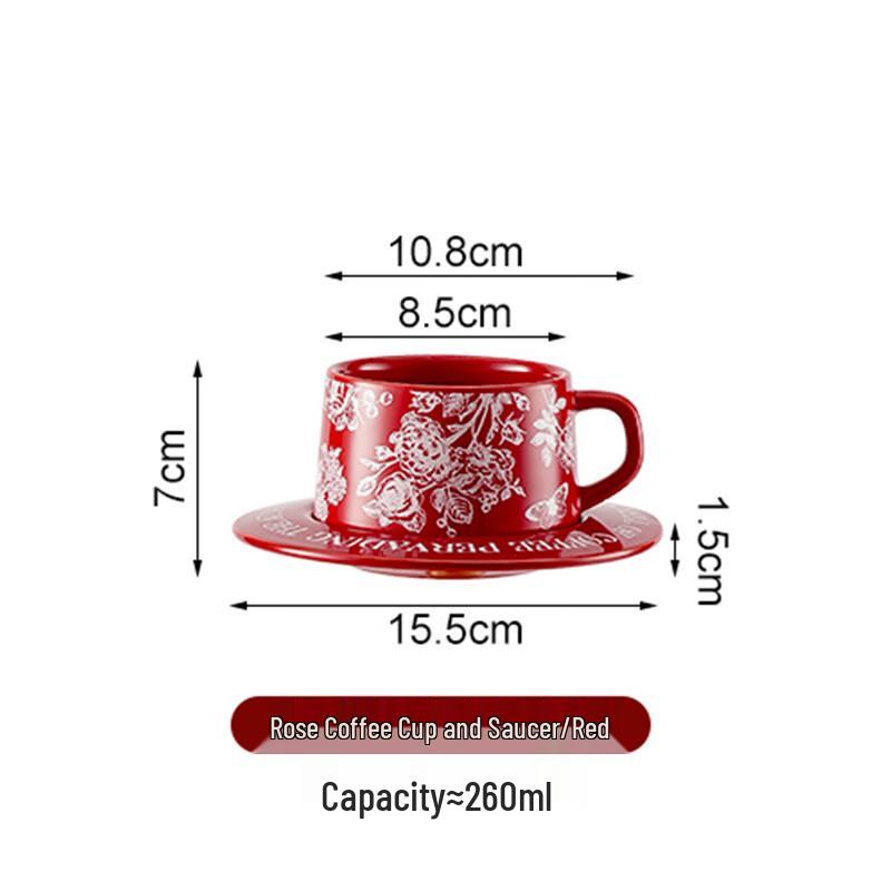 

WJ Jun Shi Qi Couple s Ceramic Coffee Mug with Saucer