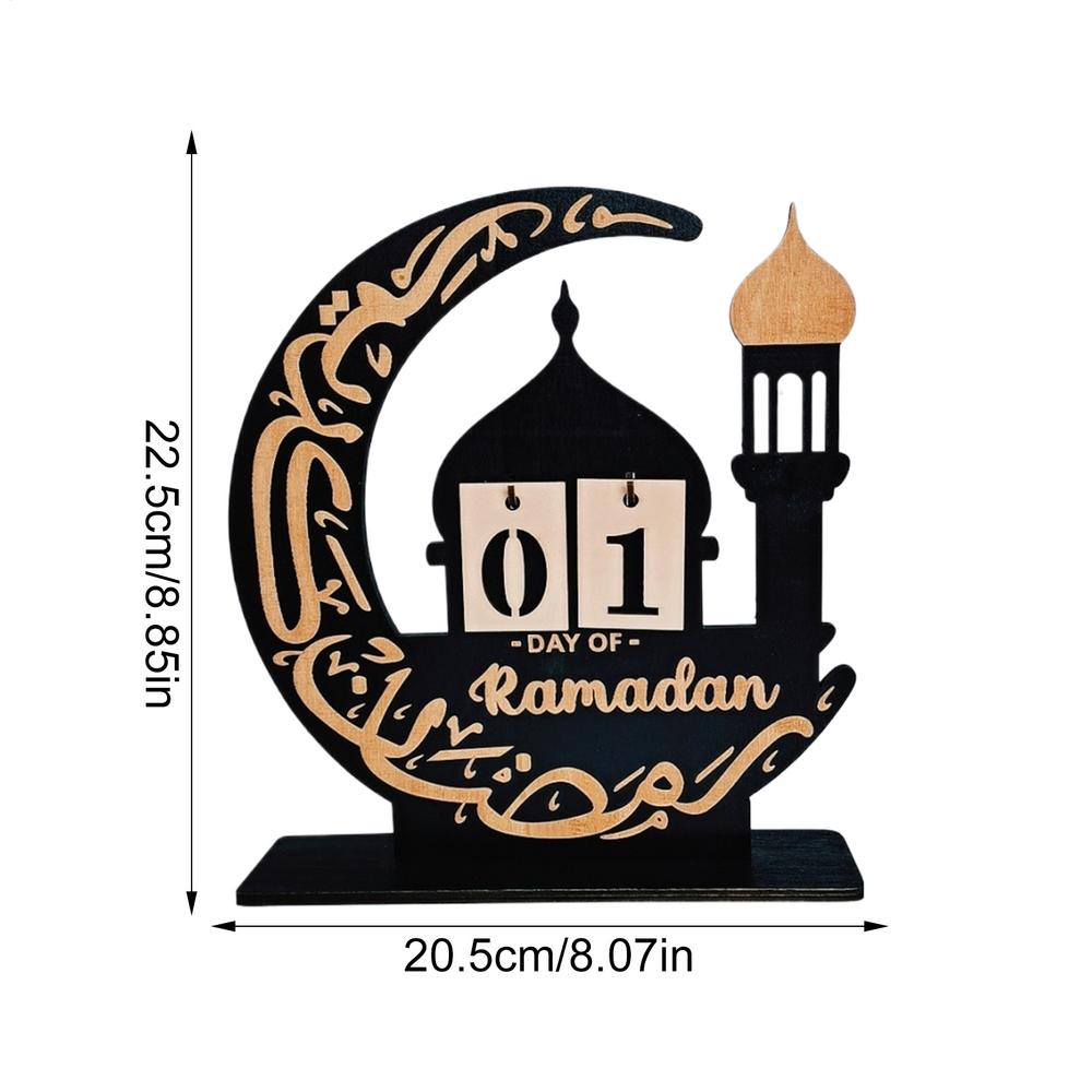 2025 Ramadan Advent Calendar Ornaments 30 Day Moon Castle Holiday Countdown Calendar Sign Wooden eid mubarak decoration