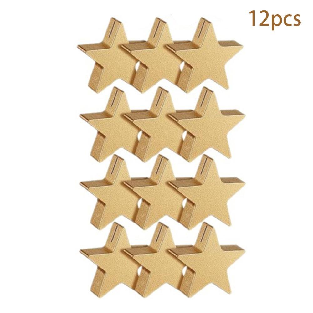 12pcs Vintage Star Card Holder Elegant Star Table Decor Premium Name Card Stand Wedding Reception