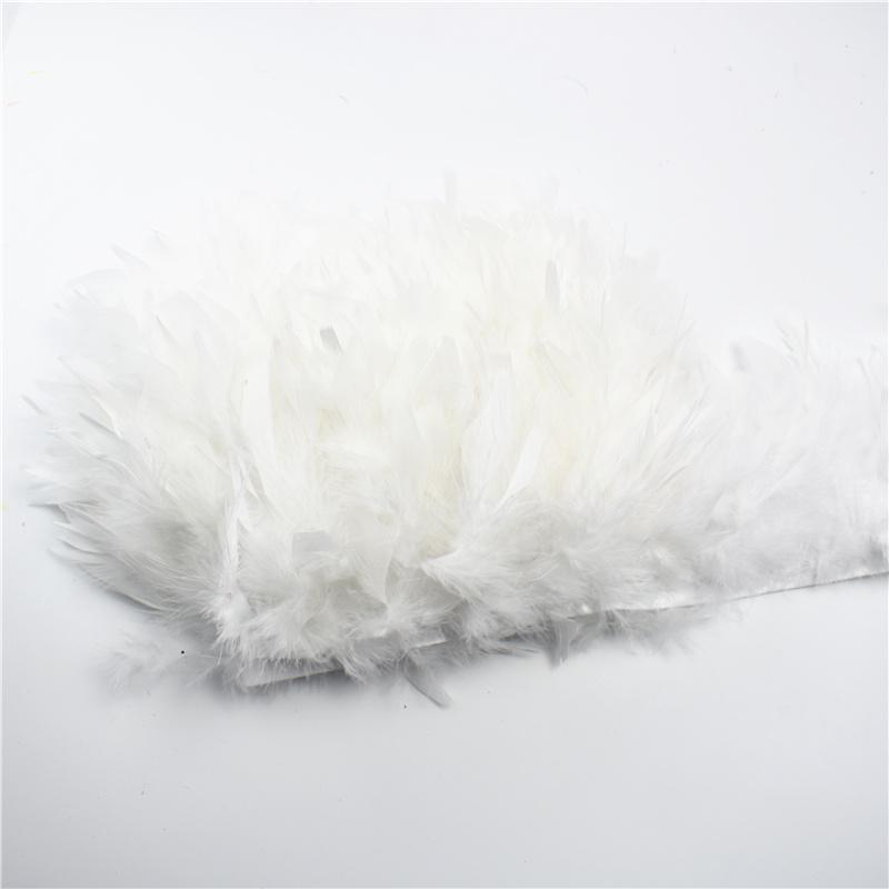 10Meters Fluffy Turkey Feathers Trim Fringe Ribbon Marabou Feather On Tape Fringes Sewing Trimmings DIY Clothes Dress Decoration