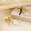 Stainless Steel Wave Drip Glaze Open Rings for Women Retro Punk Style Trendy Creative Exquisite Ring Accessories Gift