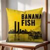 Hot Anime BBanana Fish Cushion Cover Natural Linen Organic Fabric DoubleSided Printing Couch Pillow Covers Home Decor