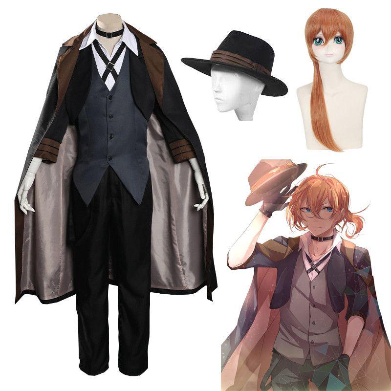 Stray Bungo Dogs Nakahara Chuuya Cosplay-kostyme Middelalder Detektiv Retro
