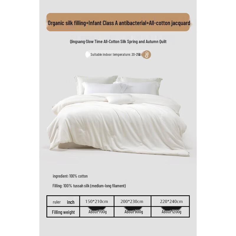 Mercury Home Textiles Natural Tussah Silk Quilt - Timeless Collection