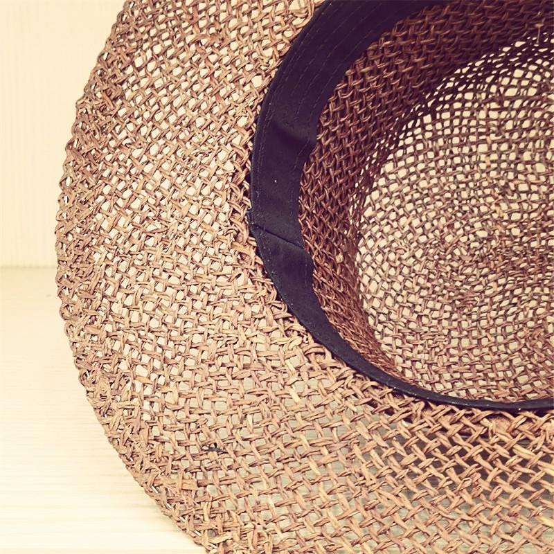 Ins Chic Summer Natural Salty Grass Hand Weave Holiday Beach Men Women Fedoras Cap Leisure Panamjazz Hat