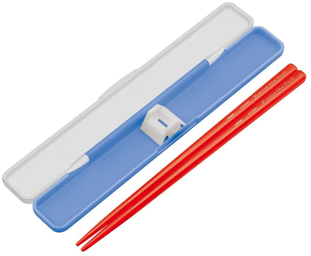 Skater Chopsticks and Chopstick Case Pooh Winnie the Made in ABC3 Set, 18cm, Flower, Pooh, Japan,