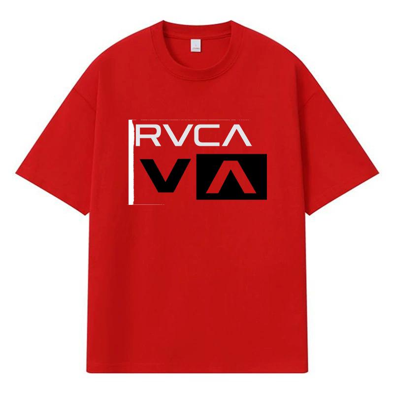 2026 RVCA VA Logo Nadruk Graficzny Streetwear Y2k Harajuku Męskie Damskie Ubrania 100% Bawełna Koszulka Casualowa Oversize Letnia Męska Koszulka