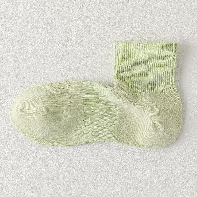 Summer Women's Pure Cotton Thin Mesh Breathable Anti-pilling All-cotton Women's Sports Socks Boneless Women's Socks