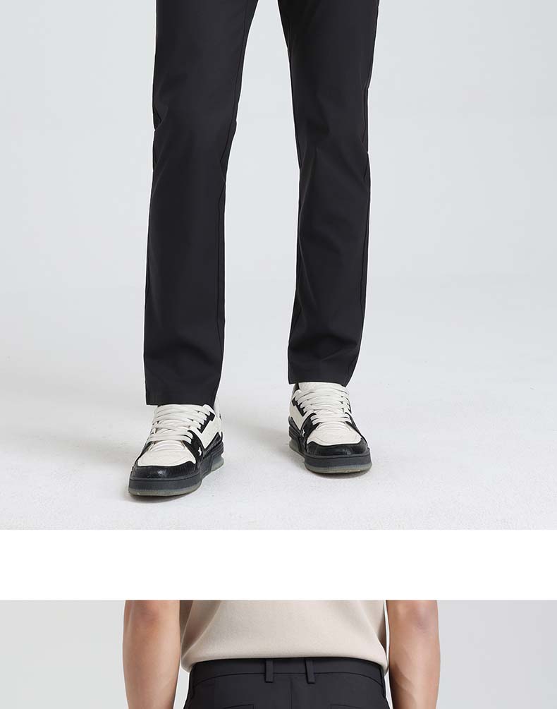 Langdeng Men's Long Staple Cotton Breathable Straight Leg Casual Pants