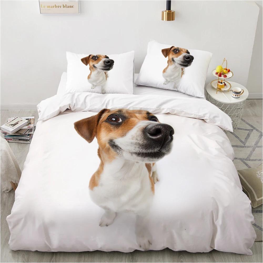 Luxury 3D Pet Dog Printed Bedding Set Single and Double Queen King Size Double Bed Duvet Cover Comfortable Pillowcase/duvet Cover Teen Gift