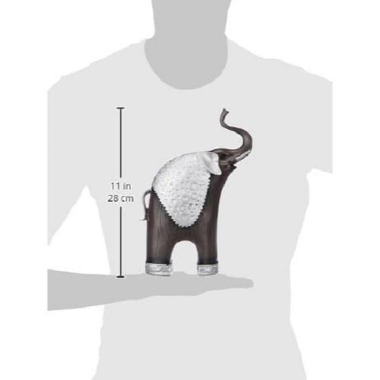 Latest Thai Style Elephant Figurines Mother & Child Elephant Fengshui Resin Sculptures for Home Decor Ornament (Set of 2,)