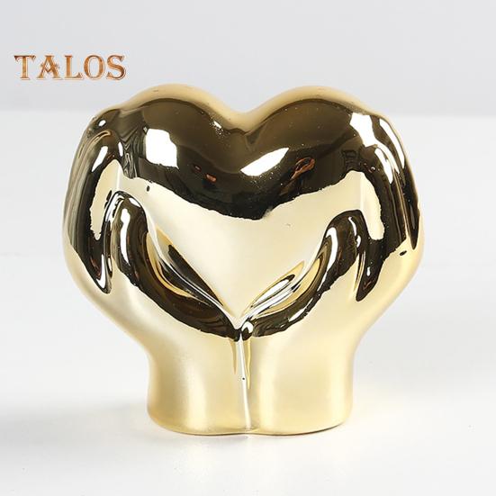 1/2 stk Kjærlighet Hjerte Gest Figur Holder Hjerte Hånd Keramisk Statue Skulptur Hjem Kontor Bryllupsfest Skrivebordsdekorasjon Ornament