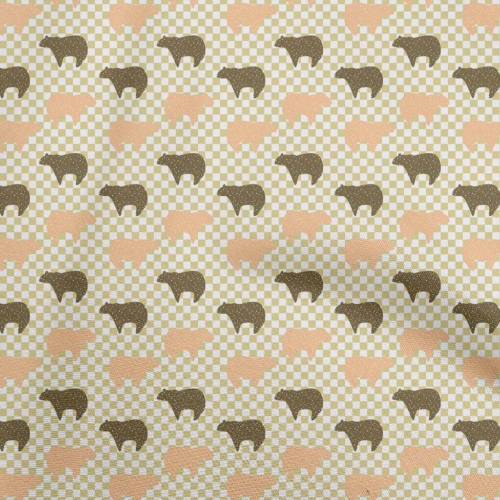 oneOone Cotton Flex Blue Fabric Bear With Docklands Dress Material Fabric Print Fabric By The Yard 40 Inch