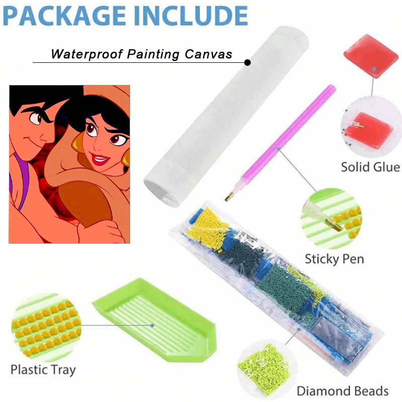 Disney Diamond Painting Kit Aladdin Princess Jasmine Hand Embroidery 5D DIY Diamond Art Home Decor Creative Handicrafts Room Decoration
