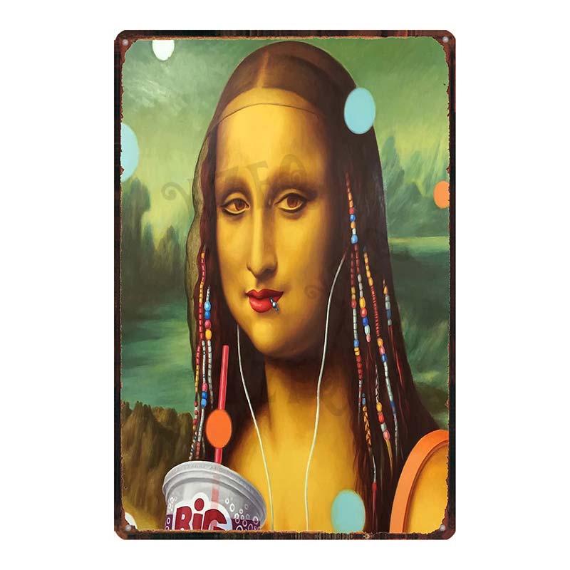 YZFQSegno di Latta Metallico Divertente e Allegro Piatto da Viaggio Retrò Per Parete Bar Caffetteria Soggiorno Decorazione Artigianale per la Casa DU-7983B