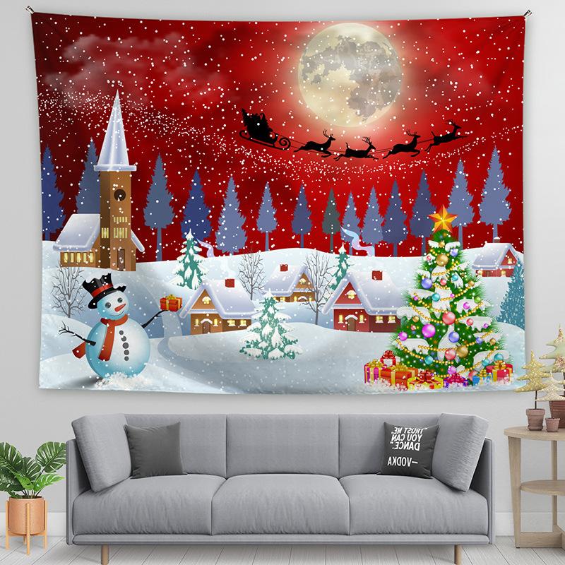 Amazon Christmas Printed Tapestry Christmas Tree Backdrop Holiday Party Tapestry Cloth