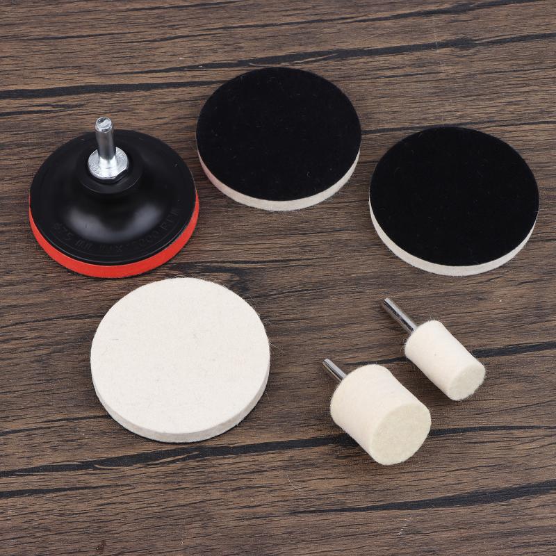 8Pcs/Set Auto Windshield Glass Scratch Remover Cerium Oxide Powder Wool Felt Polishing Kit For Polishing Watch Glass