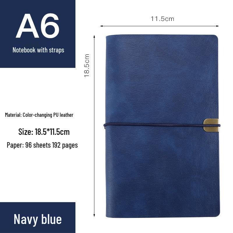 A5 Leather Cover Notebook with Custom Logo & Detachable Loose-leaf Pages (A6/B5) Customizable