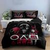 "Black and Red Masked Figures Bedding Set" Bedding Set (1 Duvet Cover, 2 Pillowcases, Duvet Not Included)