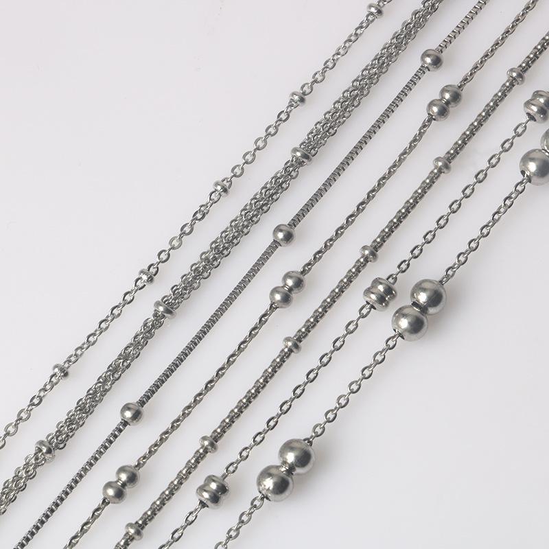 Stainless Steel Bead Ball Chain Bracelet Necklace Kit - DIY Jewelry Accessories