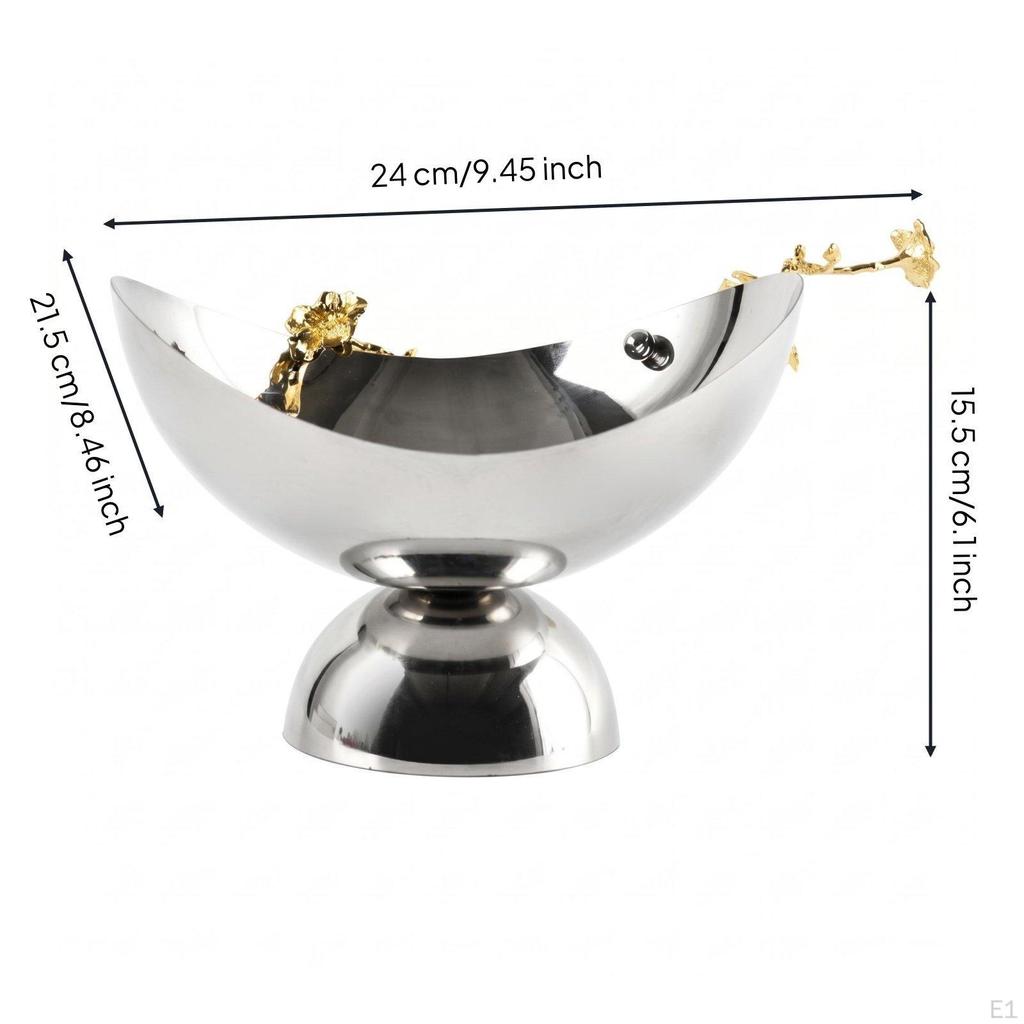 Pedestal Fruit Bowl Gilded Branch Accents Tray Decorative Serving for