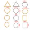 20pcs Stainless Steel Wave Frames Charms DIY Earrings Pendants Circle Drop Hexagon Blank Bezel for Resin Jewelry Making Findings
