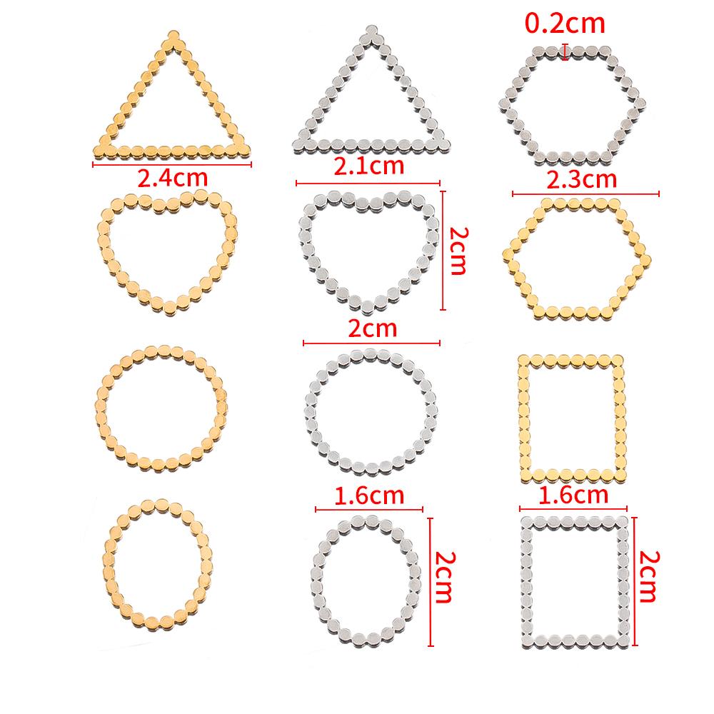 20pcs Stainless Steel Wave Frames Charms DIY Earrings Pendants Circle Drop Hexagon Blank Bezel for Resin Jewelry Making Findings
