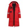 Men's and women's mid-length reflective stripes hooded cotton jacket thickened warm and cold-resistant comfortable feather silk down jacket