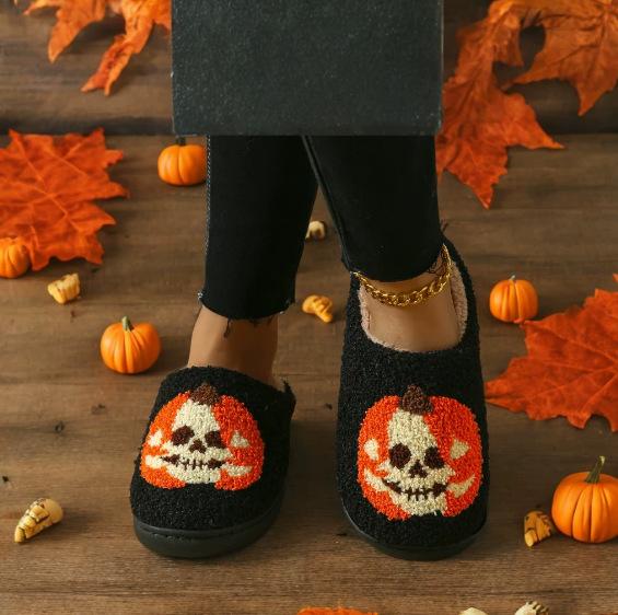 Fashion House Fuzzy Slipper Men Male Ghost Face Blue Evil Eye Home Shoes Plush Winter Warm Indoor Floor Non Slip Women Female Halloween